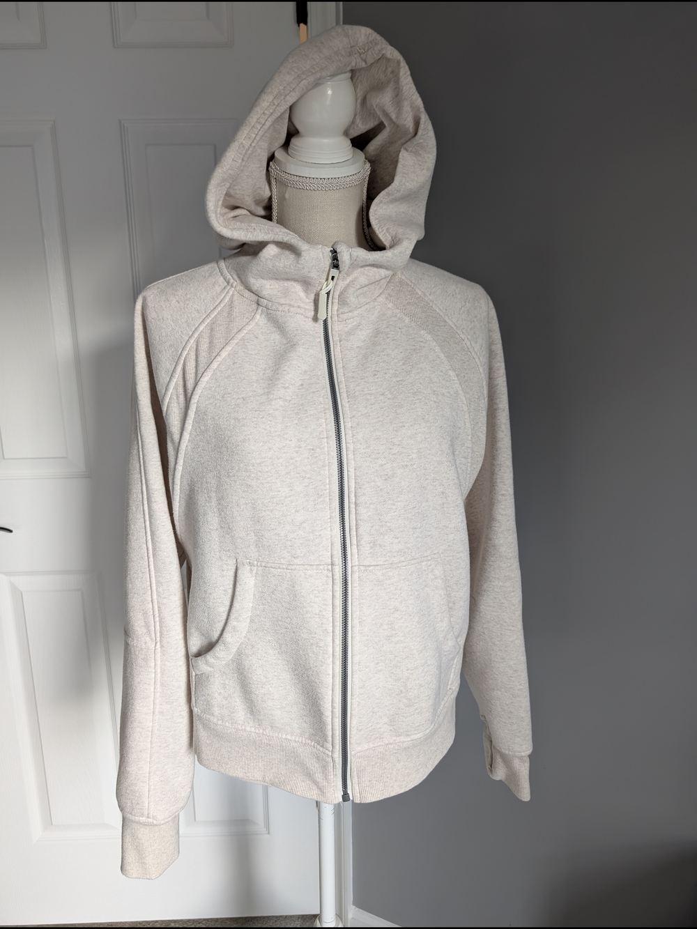 Women's Cream Full-Zip Hoodie Jacket